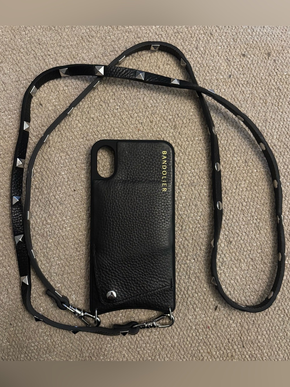 Bandolier iPhone X Crossbody Studded Strap Phone Holder